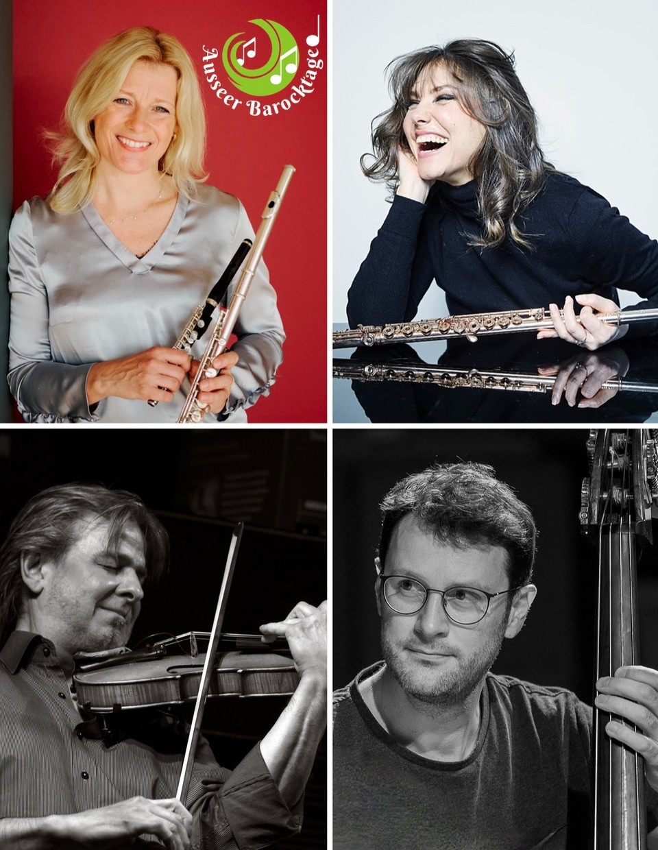 Barocktage 2026_neu Barocke Alpenklänge Renate ©Andreas Jakwerth, Aniela ©Michal Novak, Toni ©Ernst Seemann, Sebastian ©Stefan Mussil